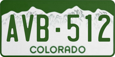 CO license plate AVB512
