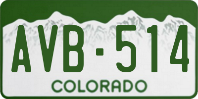 CO license plate AVB514