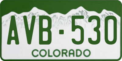 CO license plate AVB530