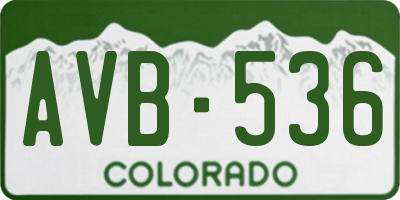 CO license plate AVB536