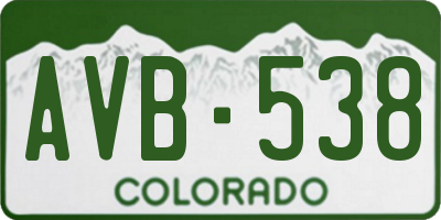 CO license plate AVB538