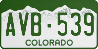 CO license plate AVB539