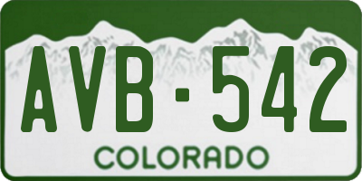 CO license plate AVB542