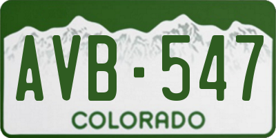 CO license plate AVB547