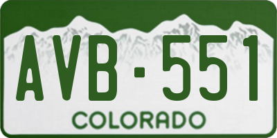 CO license plate AVB551