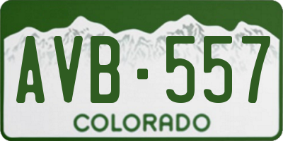 CO license plate AVB557