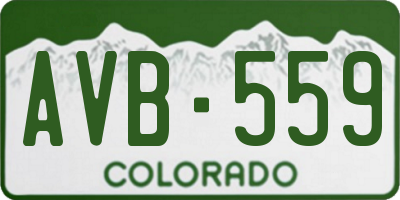 CO license plate AVB559