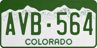 CO license plate AVB564