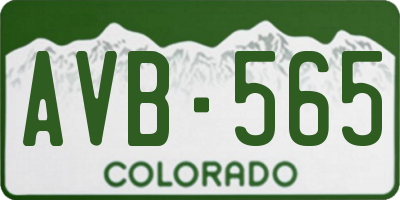 CO license plate AVB565