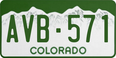 CO license plate AVB571