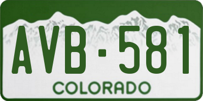 CO license plate AVB581