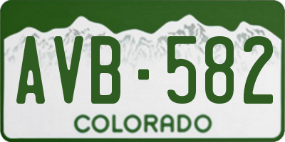 CO license plate AVB582