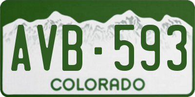 CO license plate AVB593