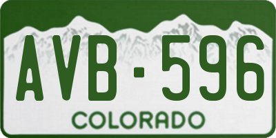 CO license plate AVB596