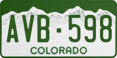 CO license plate AVB598
