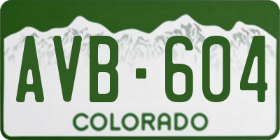 CO license plate AVB604