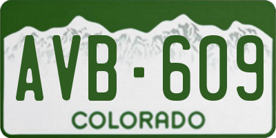 CO license plate AVB609