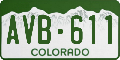 CO license plate AVB611