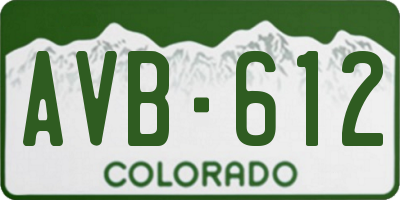 CO license plate AVB612