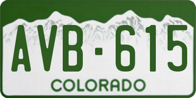 CO license plate AVB615