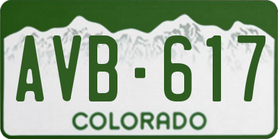 CO license plate AVB617
