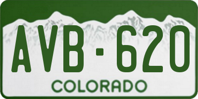 CO license plate AVB620