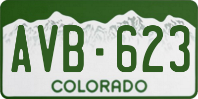 CO license plate AVB623
