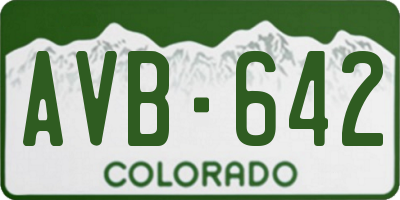 CO license plate AVB642