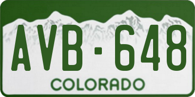CO license plate AVB648
