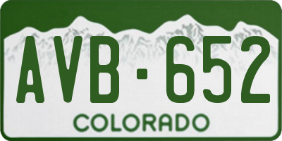 CO license plate AVB652