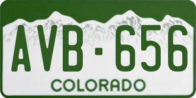 CO license plate AVB656