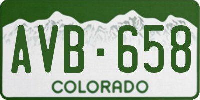 CO license plate AVB658