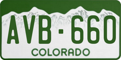 CO license plate AVB660