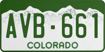 CO license plate AVB661