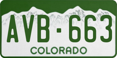 CO license plate AVB663