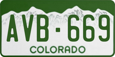 CO license plate AVB669