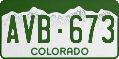 CO license plate AVB673