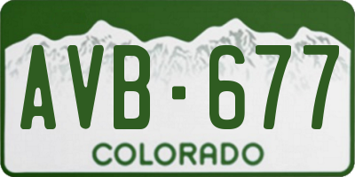 CO license plate AVB677