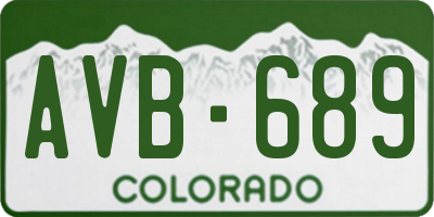 CO license plate AVB689
