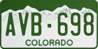 CO license plate AVB698
