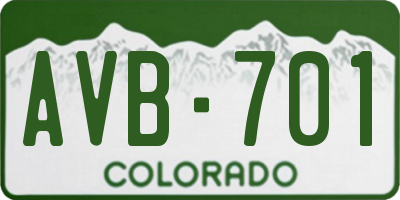 CO license plate AVB701