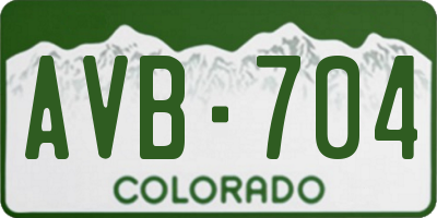 CO license plate AVB704