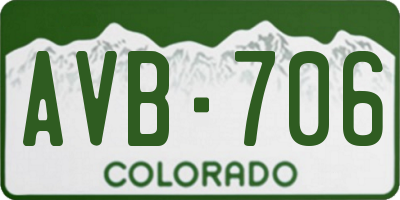 CO license plate AVB706