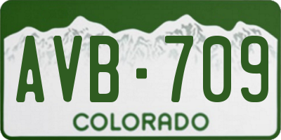 CO license plate AVB709