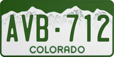 CO license plate AVB712