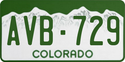 CO license plate AVB729