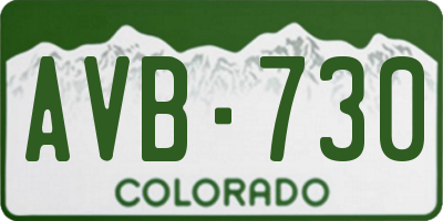 CO license plate AVB730