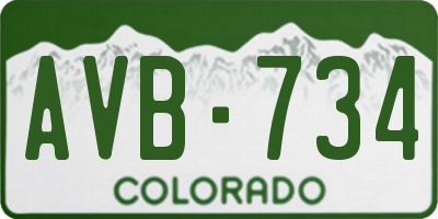 CO license plate AVB734