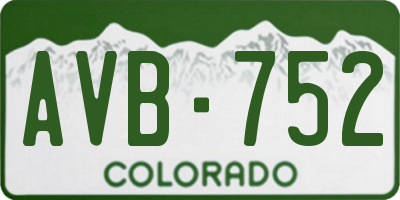 CO license plate AVB752