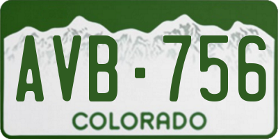 CO license plate AVB756